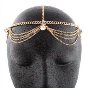 Women’s Goldtone metal head chain with studs